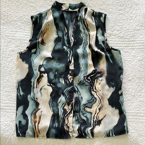 Abstract Print Sleeveless Top